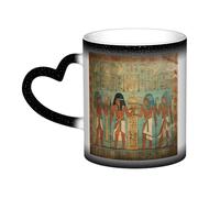 Women in ancient egypt Coffee Mug with Handle 11 Oz, Color Changing Cups In The Sky, Heat Sensitive Magic Funny Art Mug, Unique Coffee Tea Cup Porcelain Mugs Gift for Women Men Black