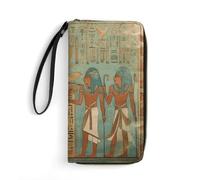 Women in Ancient Egypt Long Wallet Slim PU Leather Wallets for Men Women Minimalist Wallet with Card Slots, white, 19.7x10.5cm