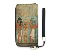 Women in Ancient Egypt Long Wallet Slim PU Leather Wallets for Men Women Minimalist Wallet with Card Slots, white, 20x10.5cm