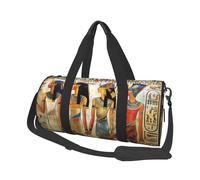Women in Ancient Egypt Print Travel Duffel Bag Large Foldable Round Travel Carry on Bag with Adjustable Shoulder Strap for Weekender Overnight Flight Hospital Sports