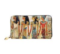 Women In Ancient Egypt Printed Leather Wallet for Men Women, Long Clutch Handbag with 12 Card Holder and 3 Money Clip