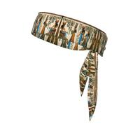 women in ancient egypt Sports Head Tie Beach Summer Tropical Adjustable Non-Slip Moisture Wicking for Running Ninja Head Band
