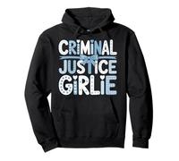 Women in Criminal Justice Student Coquette Toile Blue Bow Pullover Hoodie