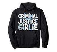 Women in Criminal Justice Student Coquette Toile Blue Bow Pullover Hoodie