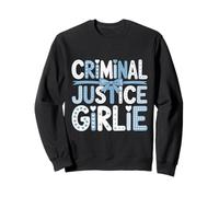 Women in Criminal Justice Student Coquette Toile Blue Bow Sweatshirt