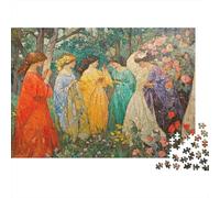 Women in Garden Colourful Five Women in Forest 1000 Pieces Jigsaw Puzzles for Adults Fun Activity for Rainy Days 70x50cm/1000pcs