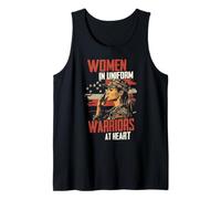 Women in Uniform Warriors at Heart Design Tank Top