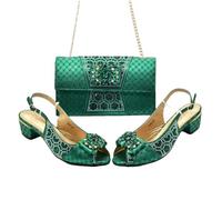 Women Italian Decorated With Rhinestone African Wedding Shoes Bride Plus Size Pink Shoe And Bag Set 938-90-En8 39