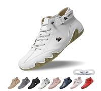 Women Italian Handmade Suede High Boots Outdoor Waterproof Beck Shoes Lightweight Non-Slip Breathable Chukka Boots Soft Leather Casual All Season Sneakers for Hiking, Walking & Driving(White,7 UK)