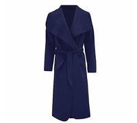 Women Italian Waterfall Long Duster Coat Ladies Belted Trench Waterfall Jacket Coat Size 8-22