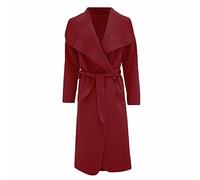 Women Italian Waterfall Long Duster Coat Ladies Belted Trench Waterfall Jacket Coat Size 8-22