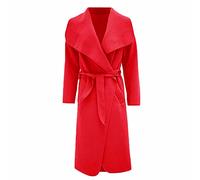 Women Italian Waterfall Long Duster Coat Ladies Belted Trench Waterfall Jacket Coat Size 8-22