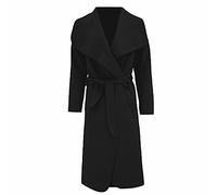 Women Italian Waterfall Long Duster Coat Ladies Belted Trench Waterfall Jacket Coat Size 8-22