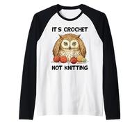 Women It's crochet not knitting owl funny Crocheting Raglan Baseball Tee