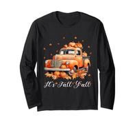 Women It's Fall Y'all Pumpkin Truck Autumn Tree Hello Fall Long Sleeve T-Shirt