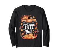 Women It's Fall Y'all Pumpkin Truck Autumn Tree Hello Fall Long Sleeve T-Shirt
