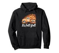 Women It's Fall Y'all Pumpkin Truck Autumn Tree Hello Fall Pullover Hoodie