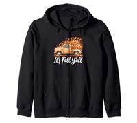 Women It's Fall Y'all Pumpkin Truck Autumn Tree Hello Fall Zip Hoodie