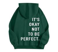Women It's Ok Not To Be Perfect Mental Health Hoodie Pullover Sweatshirt Womens Hoodies for Women Uk Women's Hoodies Lightweight Hoodies for Women Ladies Hoodies Lightweight Hoodies (Green, S)