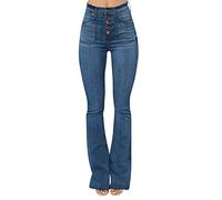 Women Jeans Skinny Butt Lift Plus Size High Waisted Bell Bottom Jeans Destroyed Stretch Comfy Classic Wide Leg Bootcut Flared Denim Pants 70s Outfits for Women