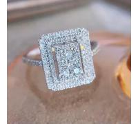 Women Jewelry Pretty Zircon 925 Silver Filled Ring Wedding Ring Sz 6-10-7