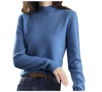 Women Jumpers and Sweaters New Half High Collar Knitted Sweater Women's Autumn Winter Short Pullover Solid Color Loose Sweater Thickened Bottoming Shirt Dropshipping Womens Jumpers Size 10 Sales