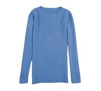 Women Jumpers and Sweaters Women's Autumn and Winter Wool Knit Shirt Round Neck Slim Fit Long Sleeve Top Warm Inner Layer Sweater Ladies V Neck Jumpers Sales Holiday Essentials Knitted Sweater Women