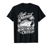 Women Just Married Honeymoon Cruise 2026 Palm Tree Travel T-Shirt