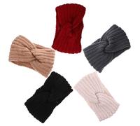 Women Knit Headband 5pcs Knitting Wool Winter Interlaced Wrap | Skin Friendly, Washable, Ear and Forehead Warmth, Daily Wearings and Ceremonies, Stylish Charming Set