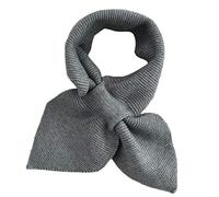 Women Knitted Cross Collar Scarf Winter Thicken Warm Solid Color Crochet Loophole Slim Neckerchief Sweet Bowknot Neck Warmer Knitted Small Scarf, Woolen Small Scarf, Cross-Neck Guard and Bib