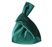 Women Knot Wrist Bag Handmade Casual Knit Handbag Soft Tote Bag Reusable Shopping Bags Woman Cosmetics Bag For Walks, Dark Green, 21.5x27x33cm