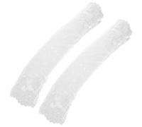 Women Lace Arm Sleeves White 1 Pair Floral Tattoo Cover | See through Crochet Pattern, Fingerless Style, Cool Hold, for Cycling Sports and Formal Occasions