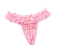 Women Lace Bow Thongs,T Back Low Waist Panties Sexy T-Shape Design Floral Lace, Breathable Panties Undies for Women
