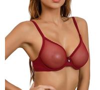 Women Lace Sheer Bra See Through Sexy Underwire Unlined Mesh Ultra Sexy Lace Plus Size Bra