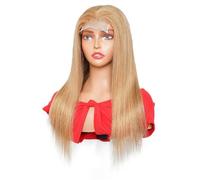 Women Lace Wig Ash Blonde Closure Wigs Indian Human Hair Wig 150 26inches##27