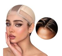 Women Lace Wig Grip Cap - 2x6 Middle Part Lace Area Adjustable Non-Slip Band With Velcro - Wig Gripper Around Lace Edge With Ear-Cutouts Comfortable Breathable No-Headache (LightBrown)
