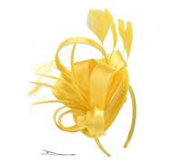 Women Ladies Feather Fascinators Headband Clip Cocktail Tea Party Wedding Bridal Flower Fascinator Hair Clip Headwear Mesh Pillbox Hat Elegant Weddings Bridal Headpiece Hair Accessories Wedding Hats