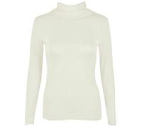 WOMEN LADIES LONG SLEEVE PLAIN POLO TURTLE ROLL NECK STRETCH T-SHIRT TOP 8-14 (M/L (12-14), Cream)
