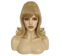 Women Ladies Wearing Short Bangs And Curly Hair Wigs Are Suitable For Role-playing And Parties Natural Looking(Yellow)