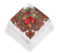 Women Lady Folk Custom Print Tassel Square Scarf Wrap Scarf Travel Scarf Grey Scarf, a, One Size