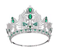 Women Large Crown High-End Round Bridal Runway Crowns Tiaras For Womens 5