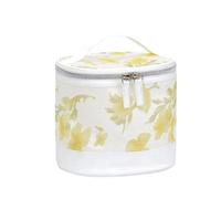 Women Large Flower Makeup Bag Zipper Shape Cosmetic Bag Travel Make Up Case Organizer Storage(Yellow)