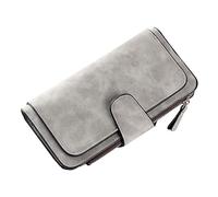 Women Leather Bifold Wallet Clutch Card Holders Purse Organizer Women'S Purse Purse Multi Color Card Position Mobile Phone Bag Women's Bifold Wallet (Grey, One Size)