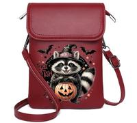 Women Leather Crossbody Purse Women's Clutch Purse Cemetery Witch Skeleton Halloween Pumpkin Ghost Bat Haunted Ideal Birthday Gift Elegant Gift for Mother's Day