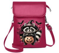 Women Leather Crossbody Purse Women's Clutch Purse Cemetery Witch Skeleton Halloween Pumpkin Ghost Bat Haunted Ideal Birthday Gift Elegant Gift for Mother's Day