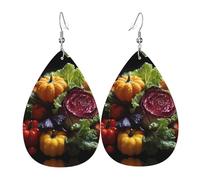 Women Leather Fresh Cabbage Printed Earrings Suitable For Daily Wear Parties Dates And Other Occasions
