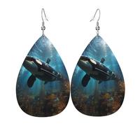 Women Leather Huge killer whales Printed Earrings Suitable For Daily Wear Parties Dates And Other Occasions