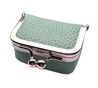 Women Leather Purse - Portable Car Key Case, Coin Purse | Comfortable Carry Small Purse, Leather Purse, Wallet Organizer With Kiss Closure For Women, verde, 2.56x1.38x1.77 inches, See description