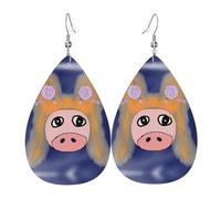 Women Leather The head of the bull devil Printed Earrings Suitable For Daily Wear Parties Dates And Other Occasions