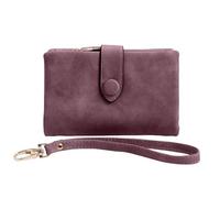 Women Leather Wallet Small Bifold Hasp Pocket Card Case Purse Large Capacity Coin Money Bag Short Bag Gold Chain